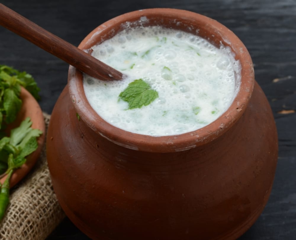 villagers celebrated holy with Buttermilk