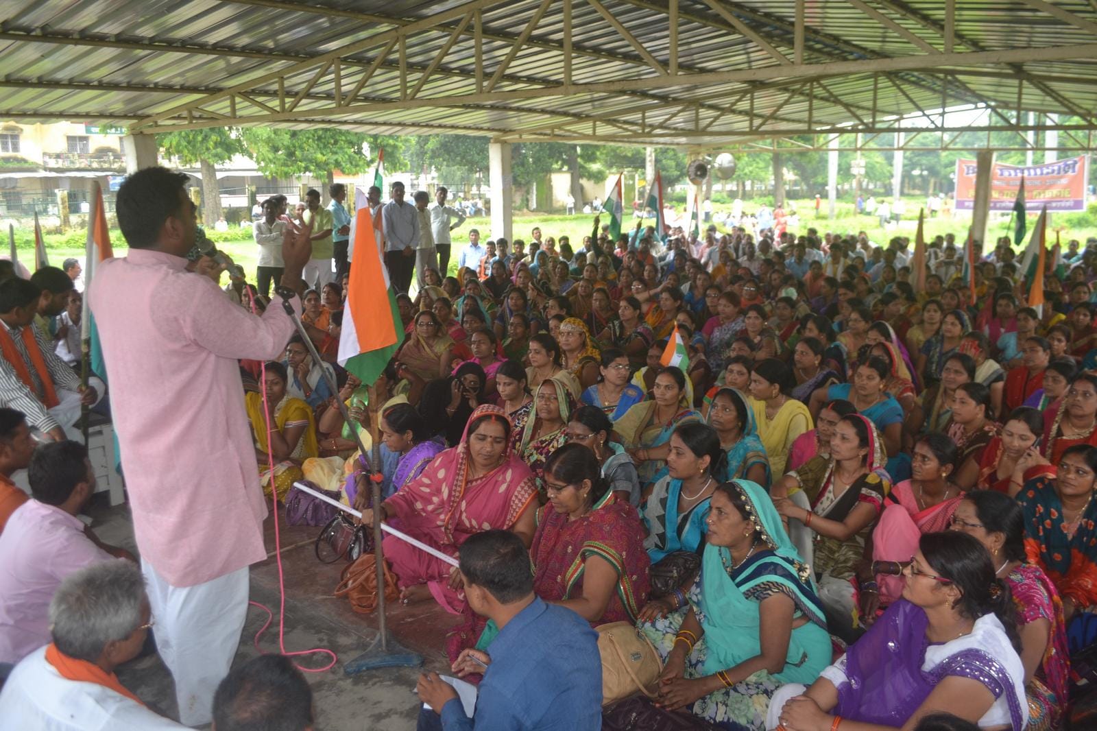 sikshamitra protest Continuously on second day at purvanchal