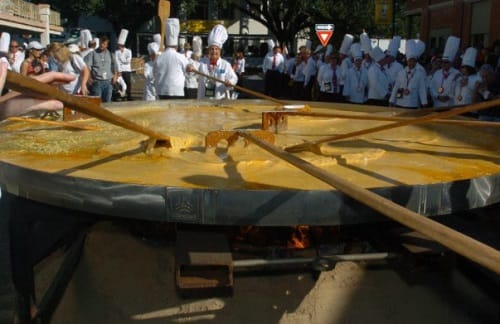 Giant omelette made from 10 thousand eggs at Malmedy in Belgium