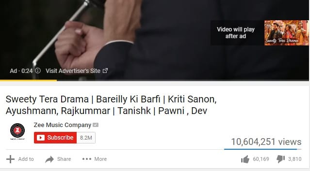 uttarakhand dev negi sweety tera drama song in bareilly ki barfi hit on youtube