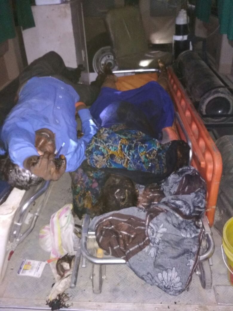 Dropped hightension wire on bus two killed