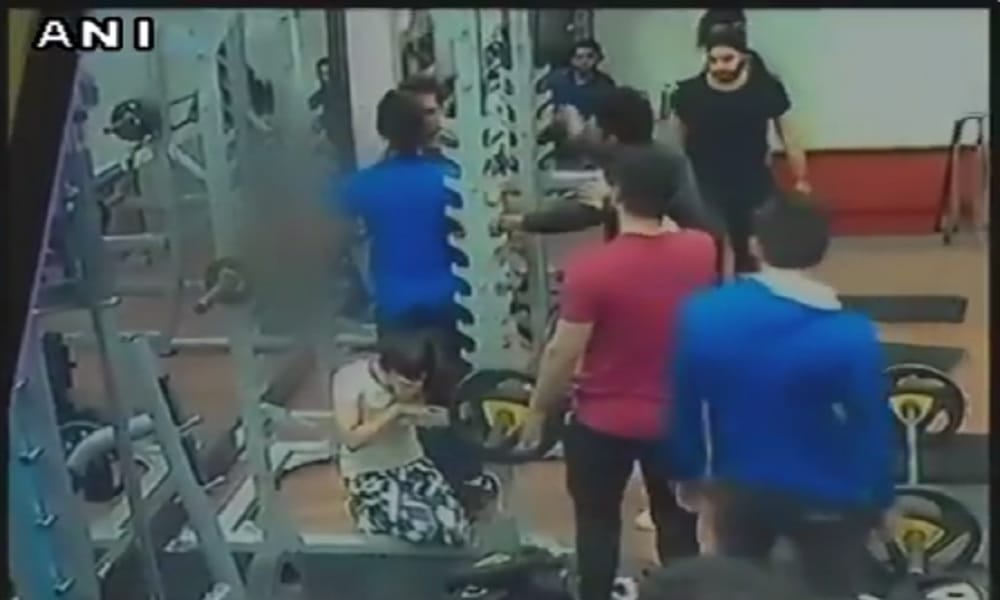 Man punches & kicks a woman at a gym at Indore in madhya pradesh