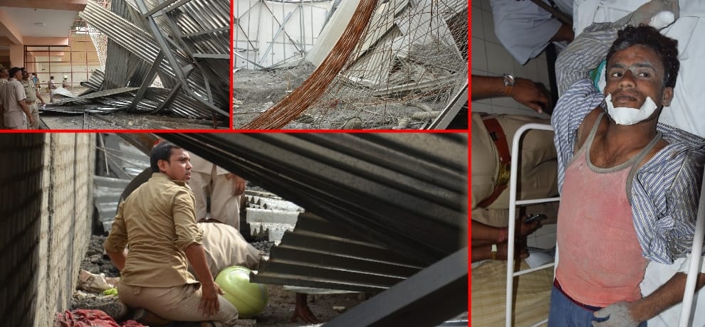 under construction building of school in noida collapsed, 1 dead dozens injured