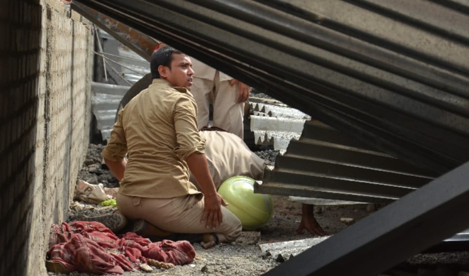 under construction building of school in noida collapsed, 1 dead dozens injured