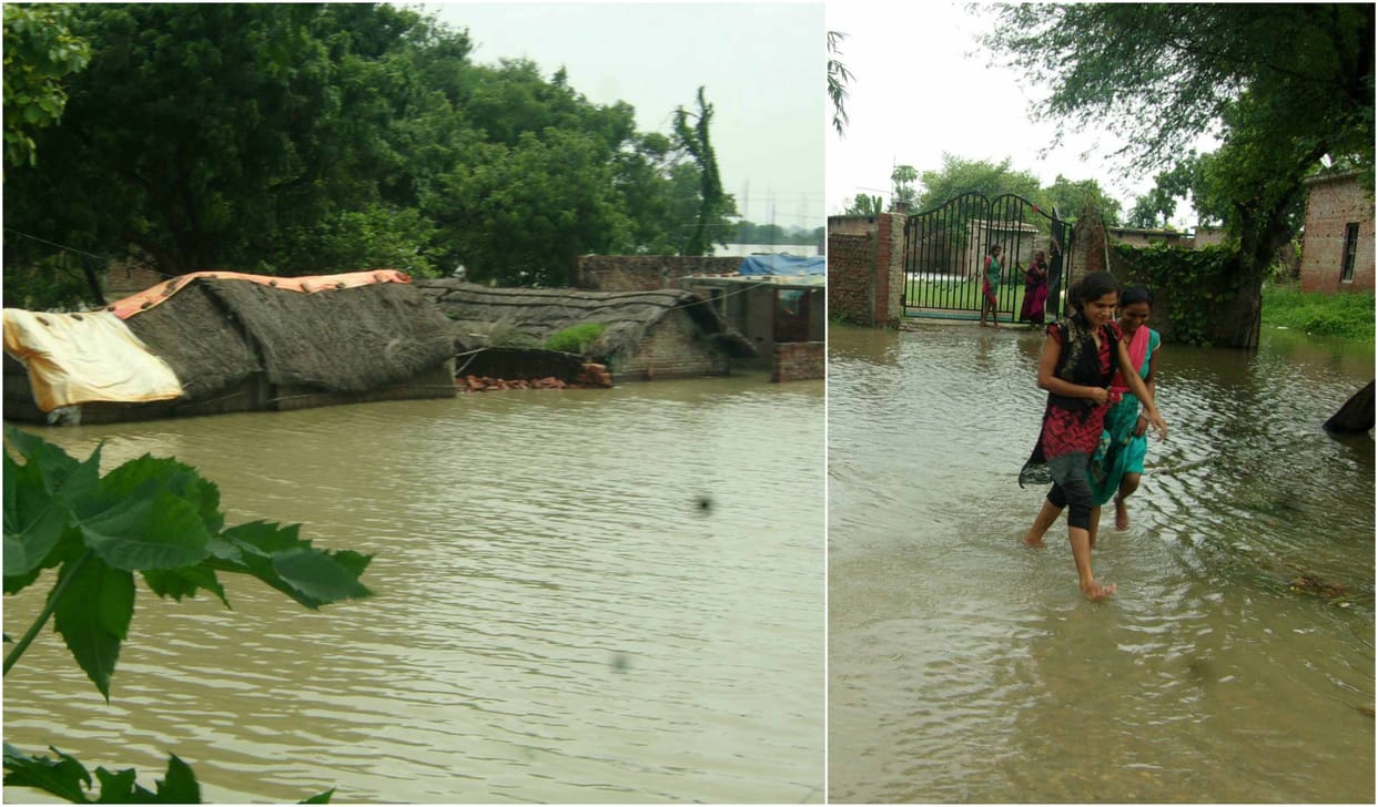 Floods in UP Ghaghra river broken ring dam in Azamgarh, water enters into houses