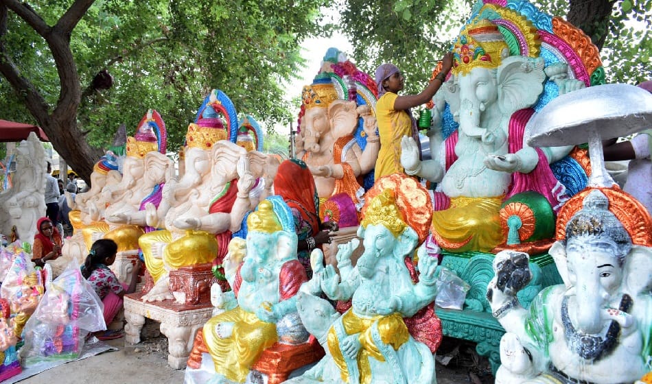 Ganesh idols kept for sale vandalized In Raipur, police booked case