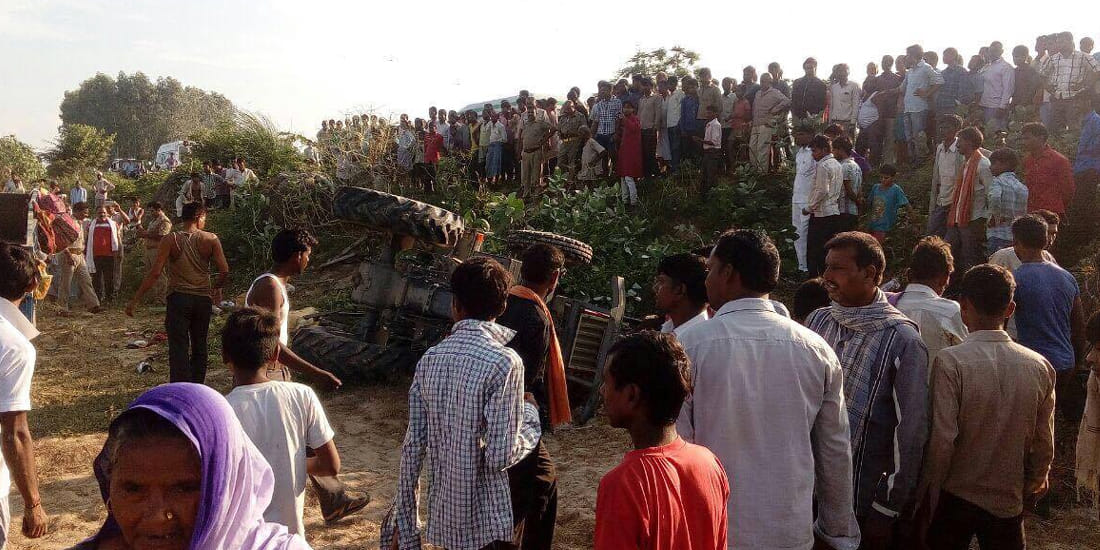 tractor trolly accident at hardoi