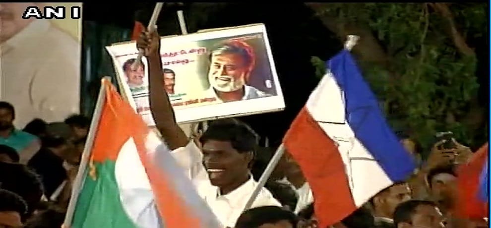 Tamil superstar Rajinikanth’s Fans Gather in Trichy for His Entry Into Politics