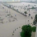 बाढ़ में डूबे बिहार के किशनगंज के एक इलाके का नजारा