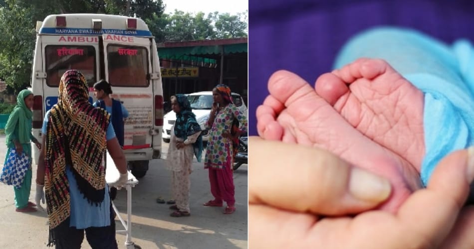 woman gave birth to a baby in an ambulance