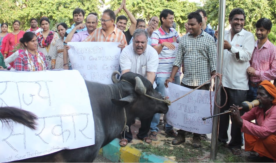 protest of buyers in noida