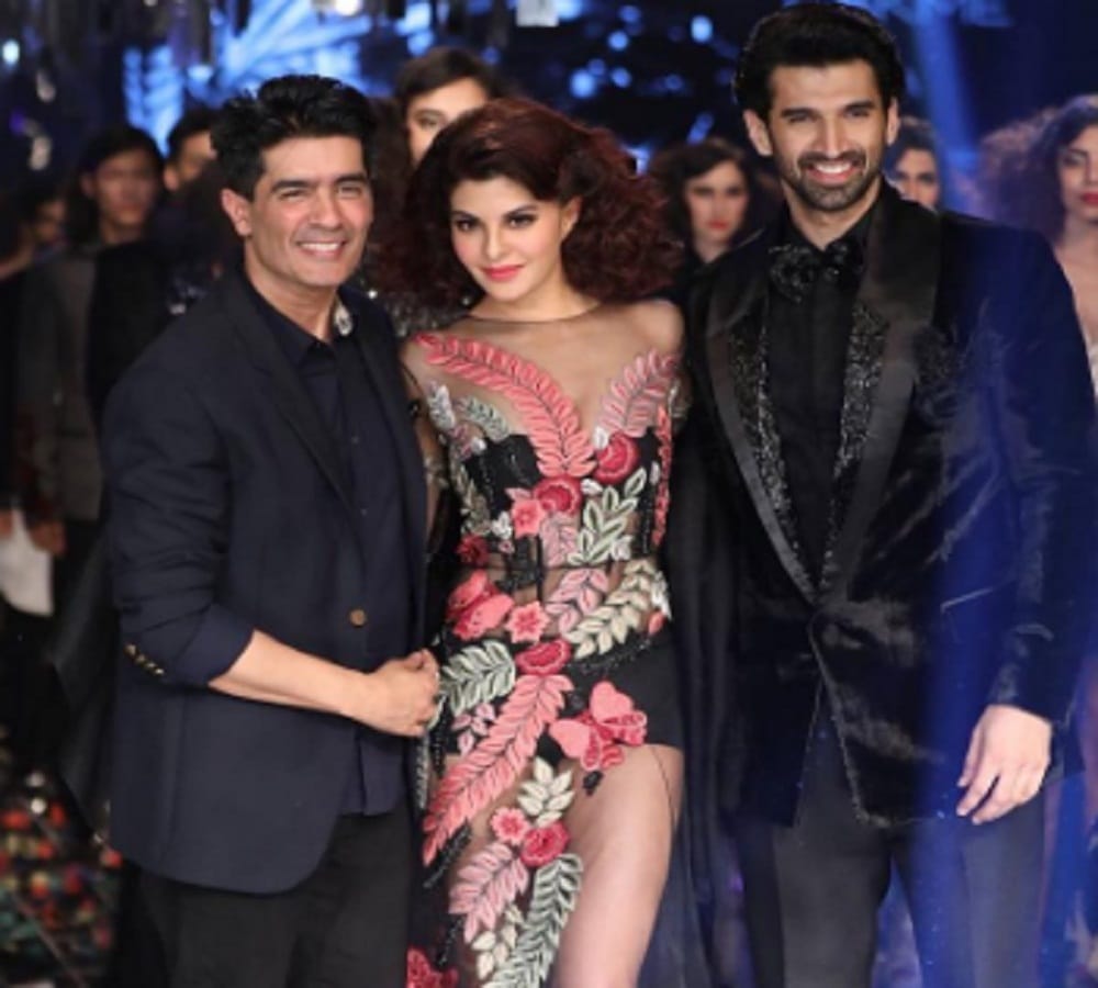 jacqueline fernandez and aditya roy Kapur walked at Lakme fashion week for Manish Malhotra 