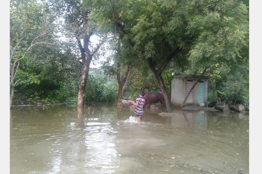 Flood becomes disastrous in Uttar Pradesh.