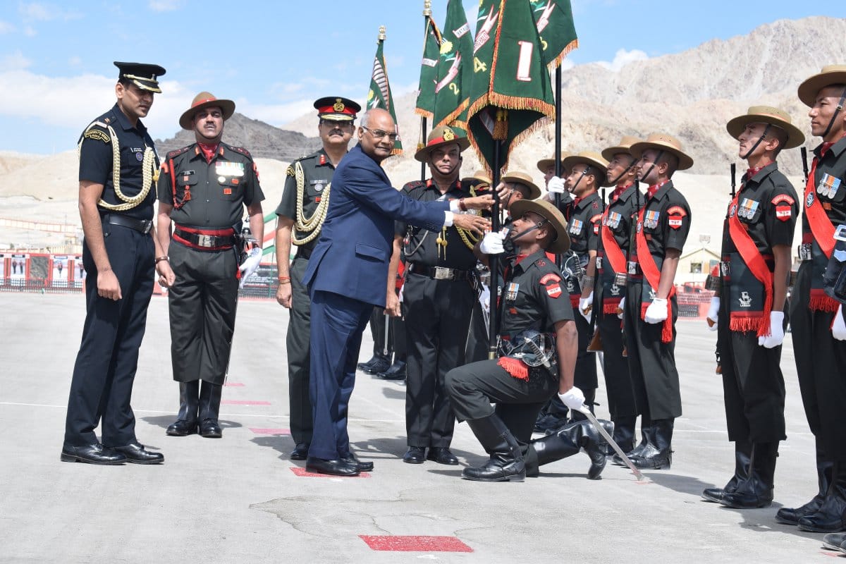 Pics: president ramnath kovind first time visit in leh presented Presidents Colours to Ladakh Scouts