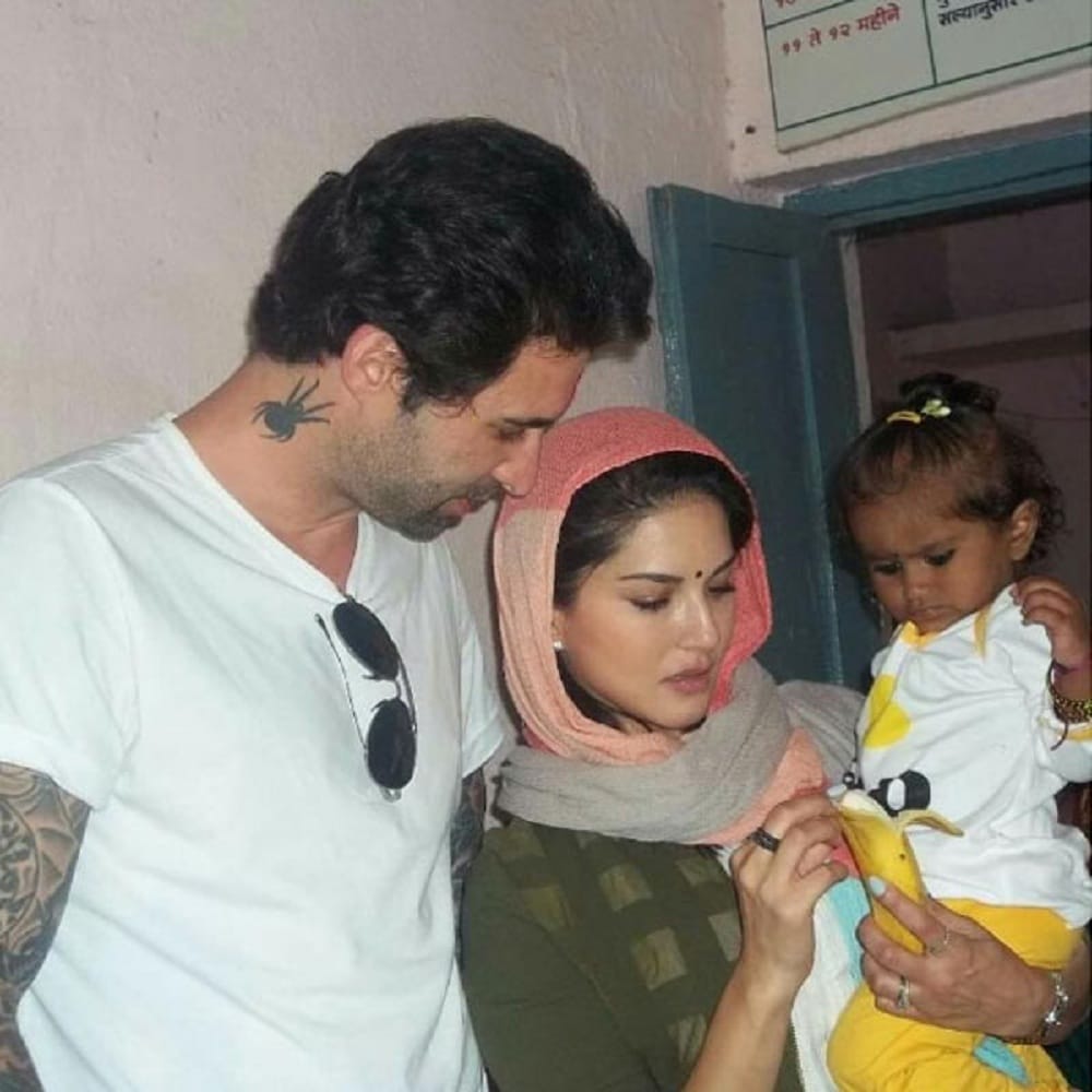 sunny leone and daniel weber happy with their adopted girl child