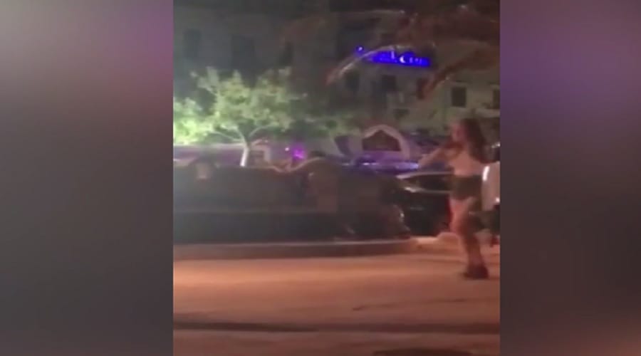a shameless couple catched having Intimate in public place