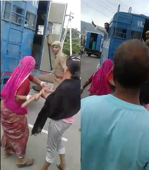 woman beaten up police constables after they tried to stop his drunk son in ajmer 