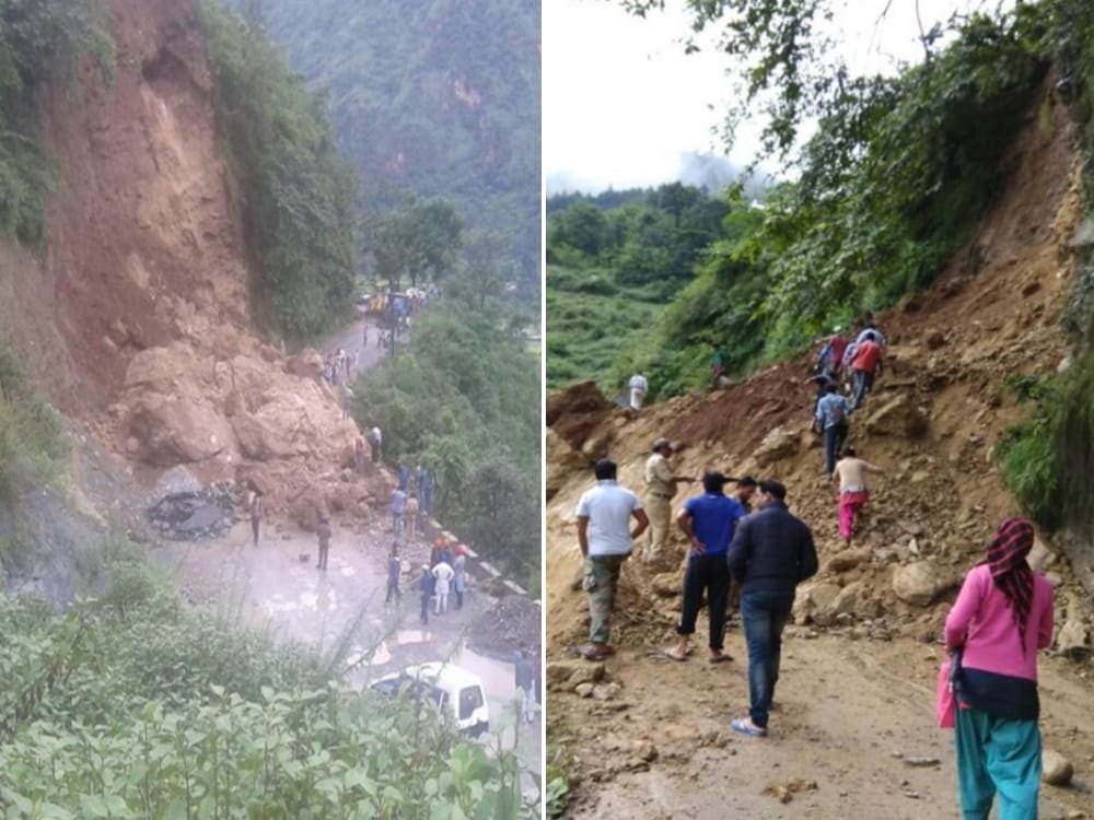pics of badrianth highway after block due to landslide