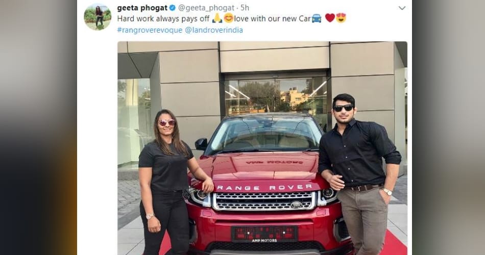 dangal girl geeta phogat buys a brand new Range Rover, pictures go viral on social media