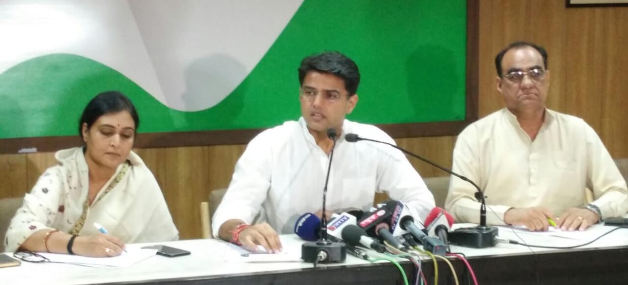 Rajasthan Congress chief Sachin Pilot charged with BJP and government