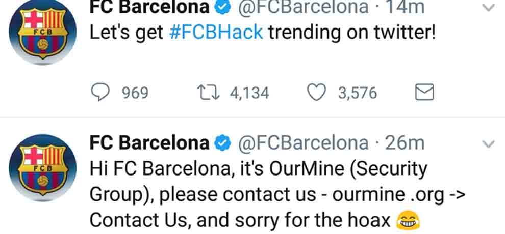 barcelonas twitter account hacked