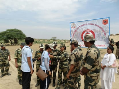Camel safari with message of save daughter