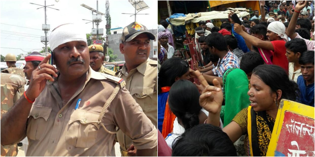 Police and villagers clash in Azamgarh, women beaten by sticks