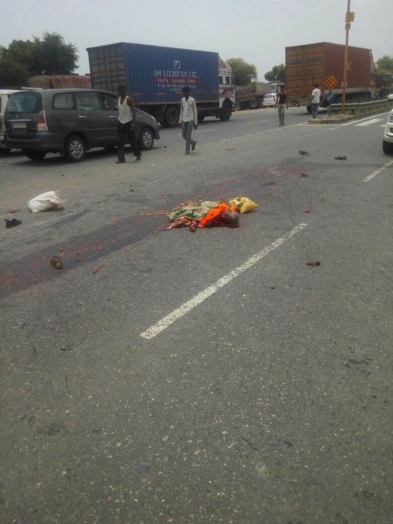 Trailer kills three lives, body scattered on highway in jaipur ajmer road