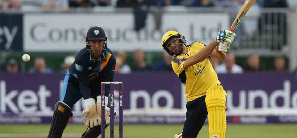 shahid afridi debut t20 ton helps hampshire beat derbyshire by 101 runs