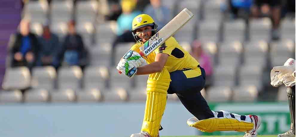 shahid afridi debut t20 ton helps hampshire beat derbyshire by 101 runs