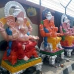 अंबाबाड़ी में तैयार गणेश प्रतिमा