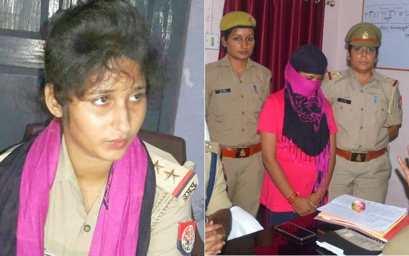 con lady police arrested in faizabad during checking