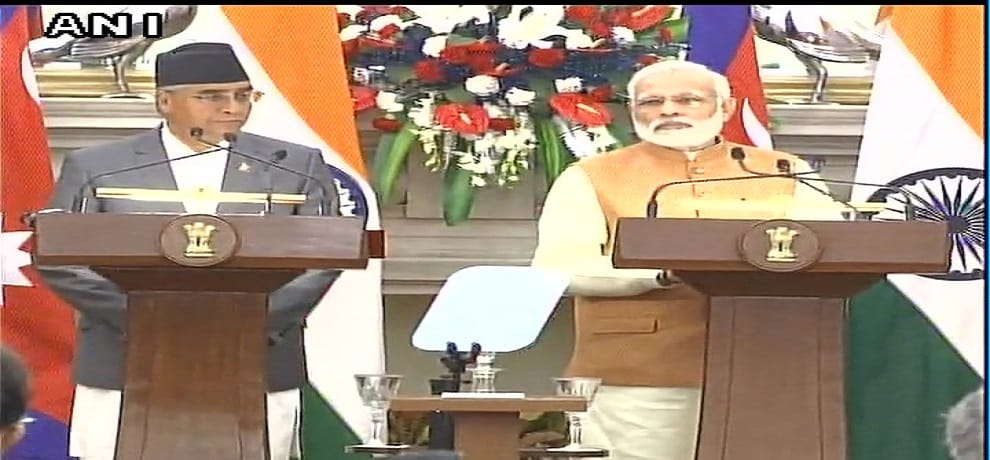 India-nepal pm joint press confrence, sign s 5 important deals to deal with china