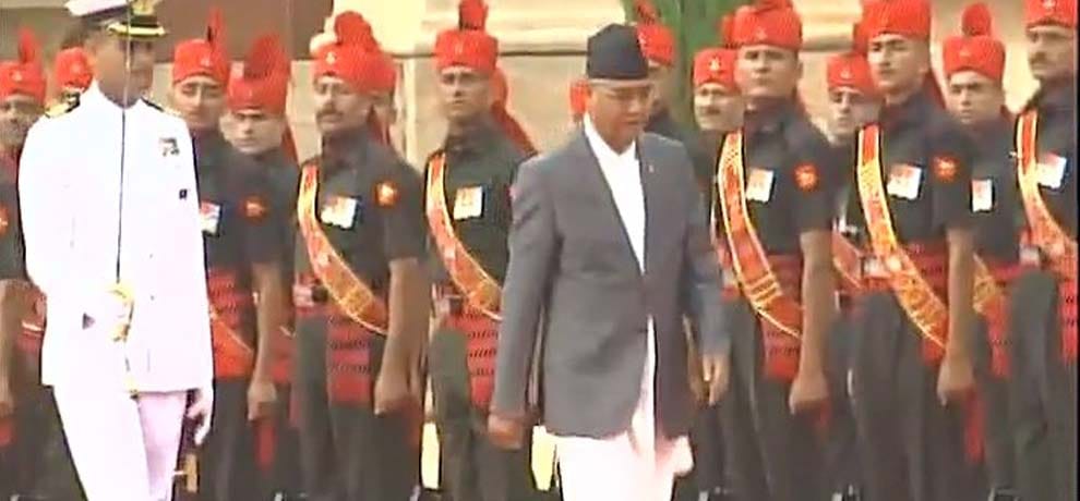 nepal prime minister sher bahadur deuba accorded ceremonial reception at rashtrapati bhavan