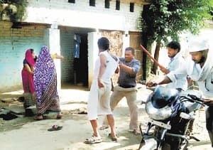 stone pelting after two childs dispute