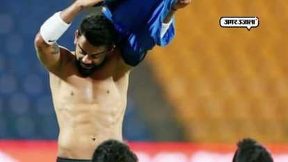 VIRAT KOHLI SHOWS SIX PACK ABS DURING PRACTICE SESSION