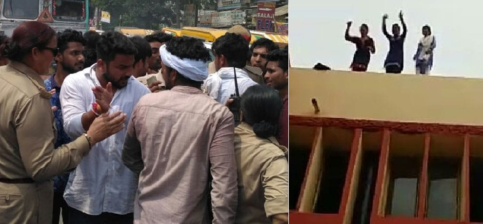 three girl students of mmh college ghaziabad tries to jump off college terrace