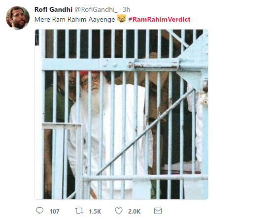 ram rahim  troll on social media