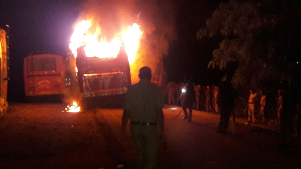 A bus trampled a child in bahraich.