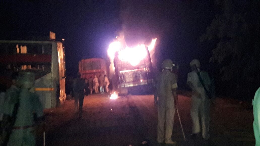 A bus trampled a child in bahraich.