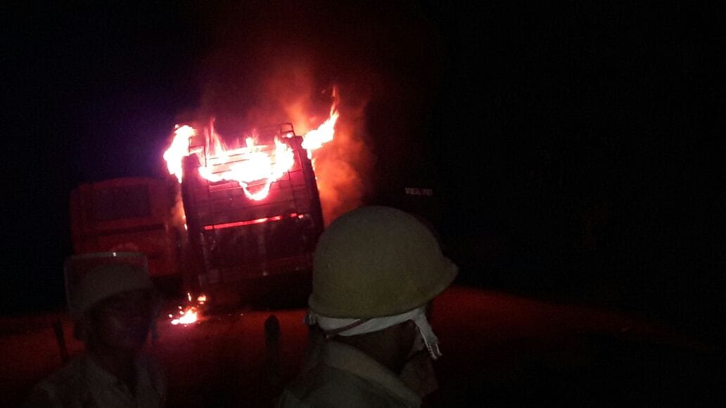 A bus trampled a child in bahraich.