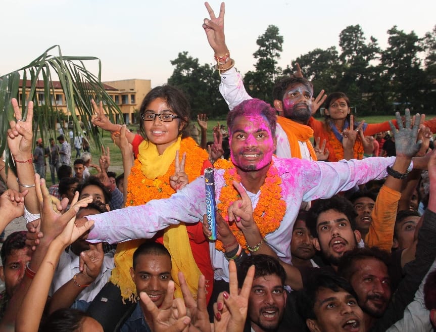 abvp Yogesh Ghaghat victory in dbs college dehradun