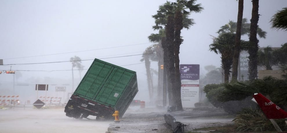 Hurricane Harvey hits Texas with 209 KMPH winds