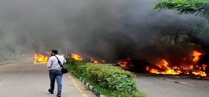 Police come in action after arson and violence