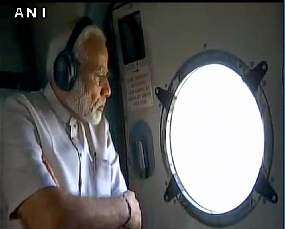 PM Modi and CM Nitish Kumar undertakes aerial survey of flood affected areas in Bihar