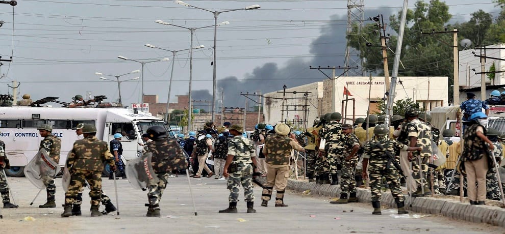 horrendous images of  Incitement of ram rahim supporter  in the country