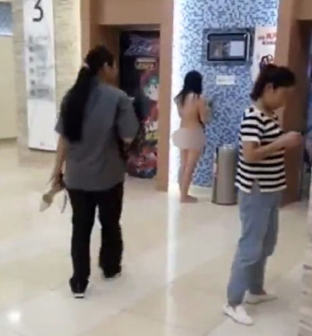ex husband tells he paid for all her clothes, so woman starts to remove her all clothes