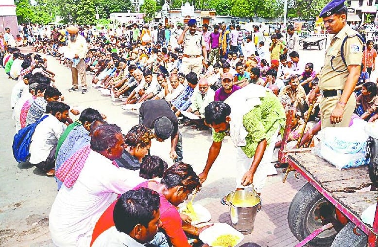 People give food from home
