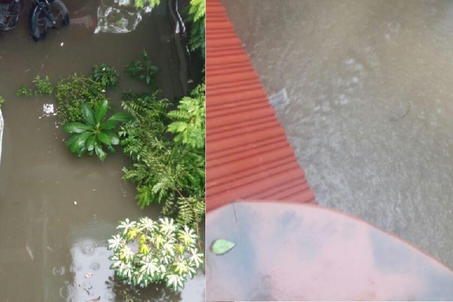 two different pictures of Lucknow after rain.