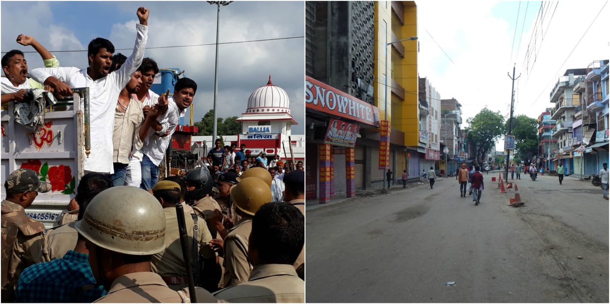 Ballia Students curfew imposed shops closed, many detained
